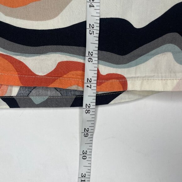 ZARA Retro 70s Psychedelic Print Shirt Large Orange Black Camp Collar - Picture 7 of 10